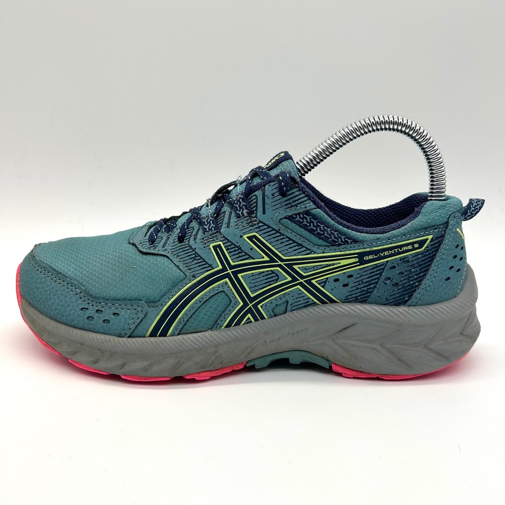 ASICS Gel-Venture 9 Women 7 Teal Pink Trail Running Shoes 1012B313 Gorpcore Mesh